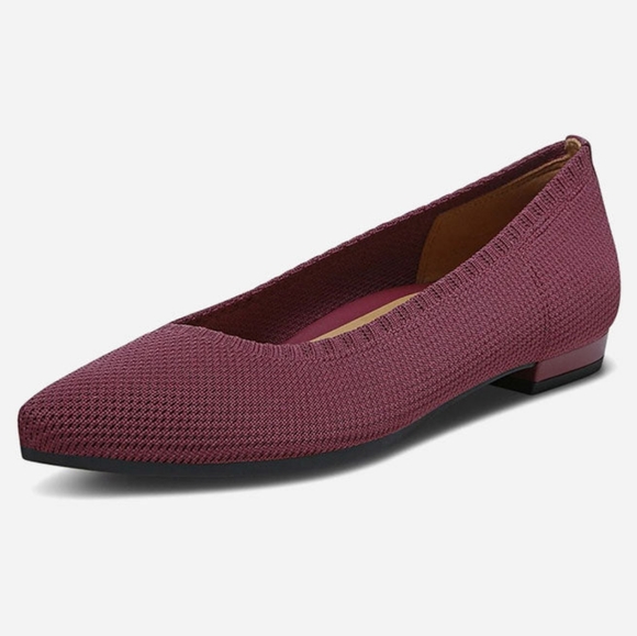 Vionic Dahlia Pointed Toe Ballet Flat in Shiraz Burgundy Size 6 - Picture 1 of 12
